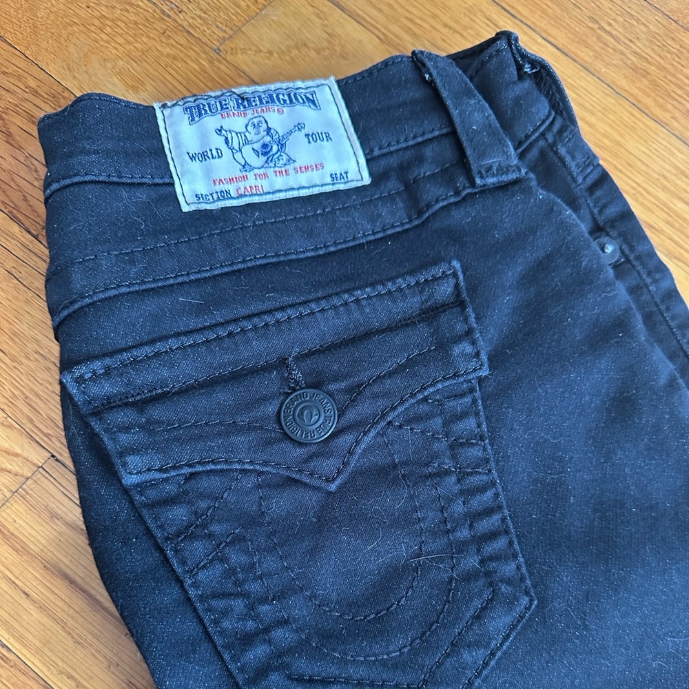 True Religion Black Cropped Jeans